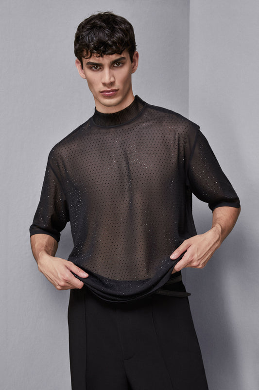 Ultra Black Shirt with Studs  by  Patrizia Pepe