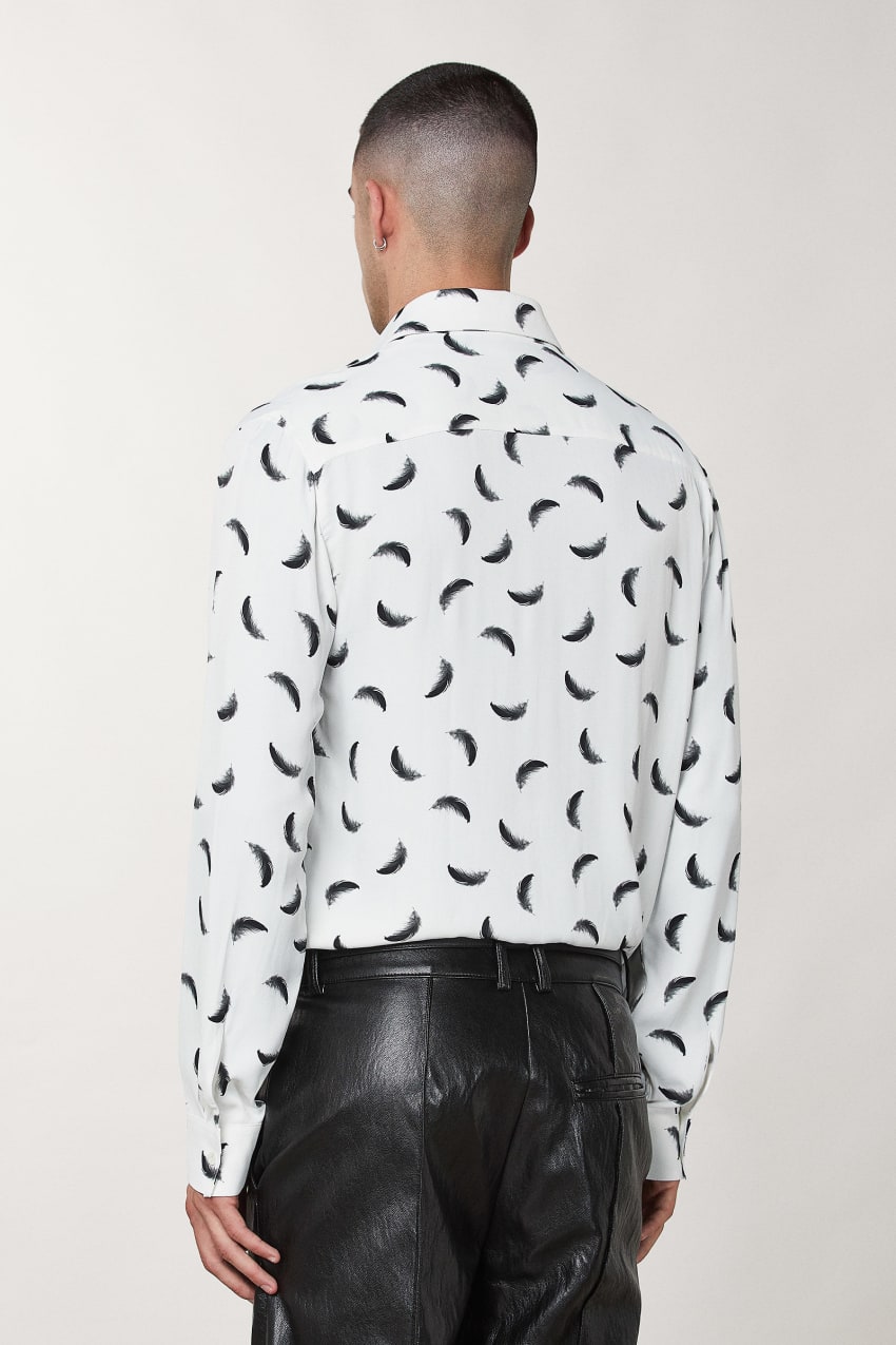 Feathers Patterned shirt with breast pocket