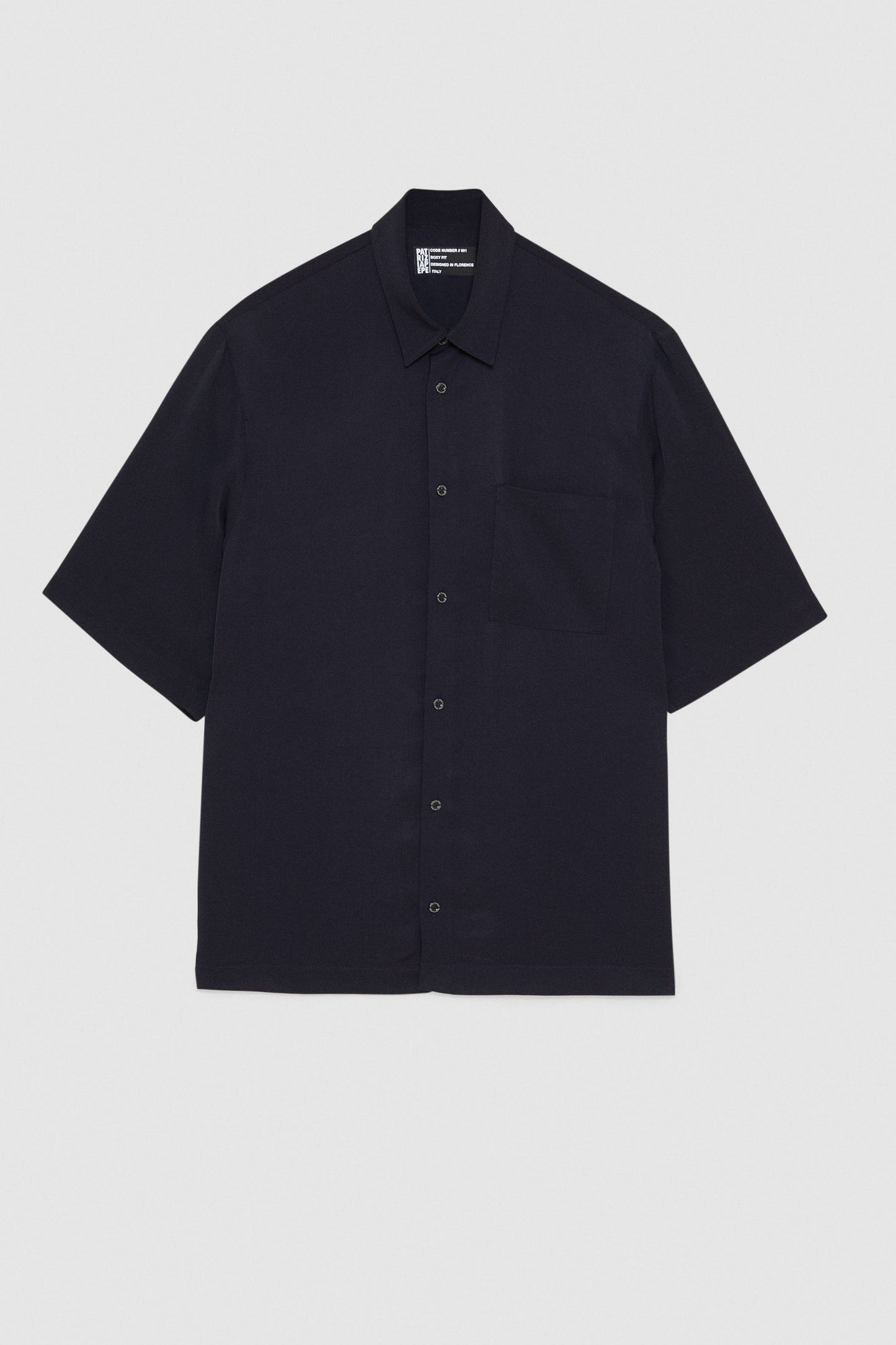 Short sleeve shirt in viscose twill