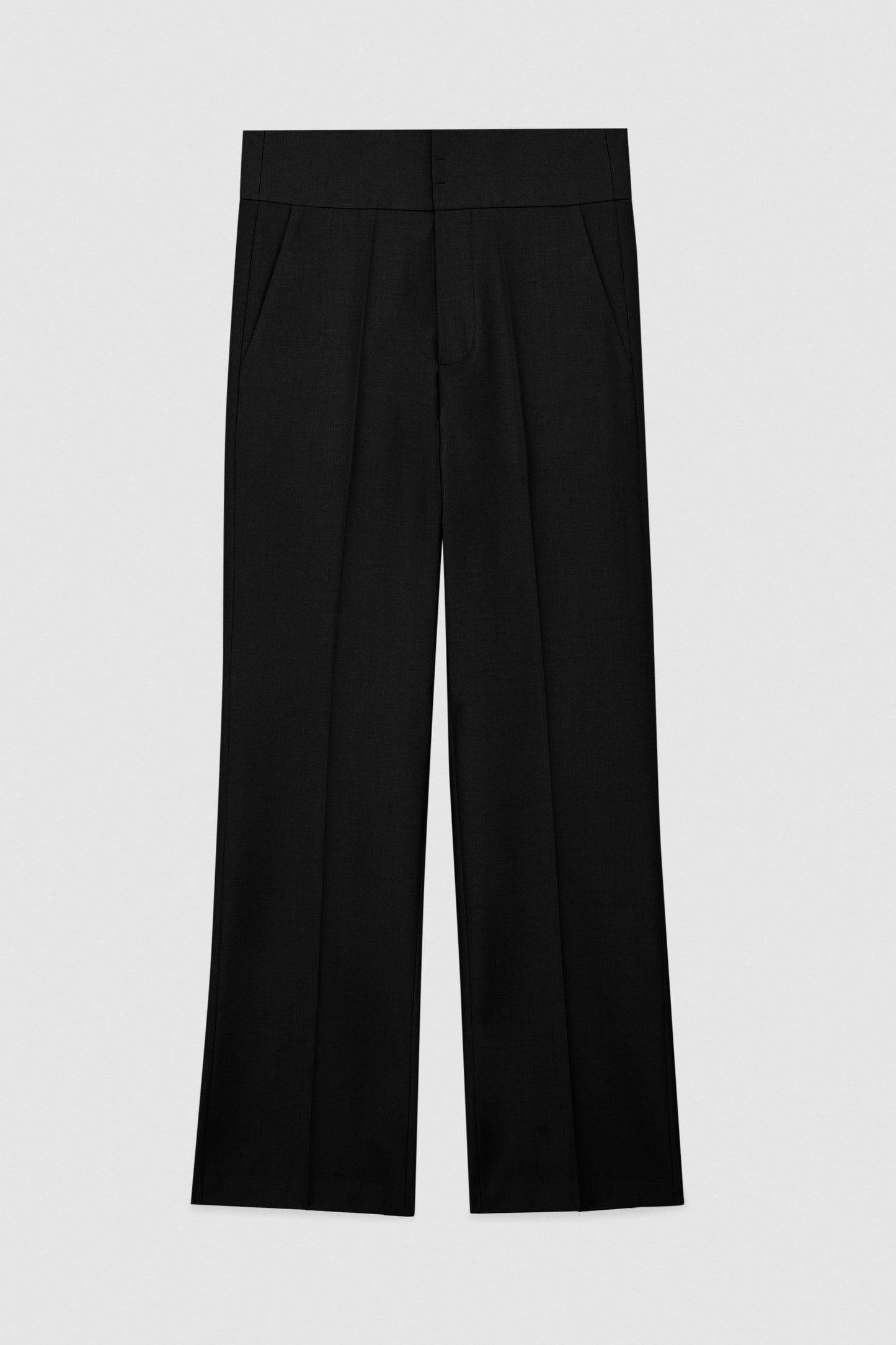 High-waisted pants in cool wool