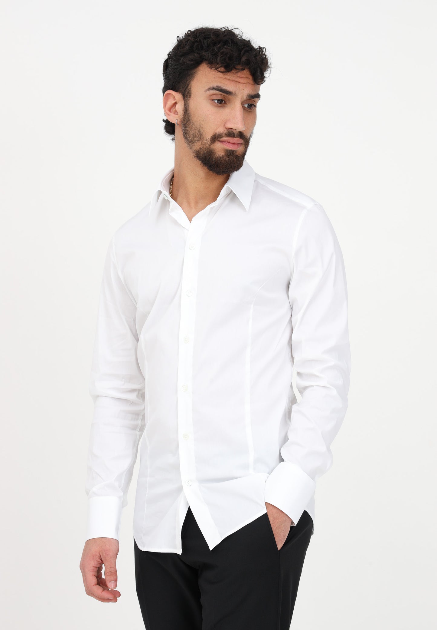 Shirt in stretch cotton poplin