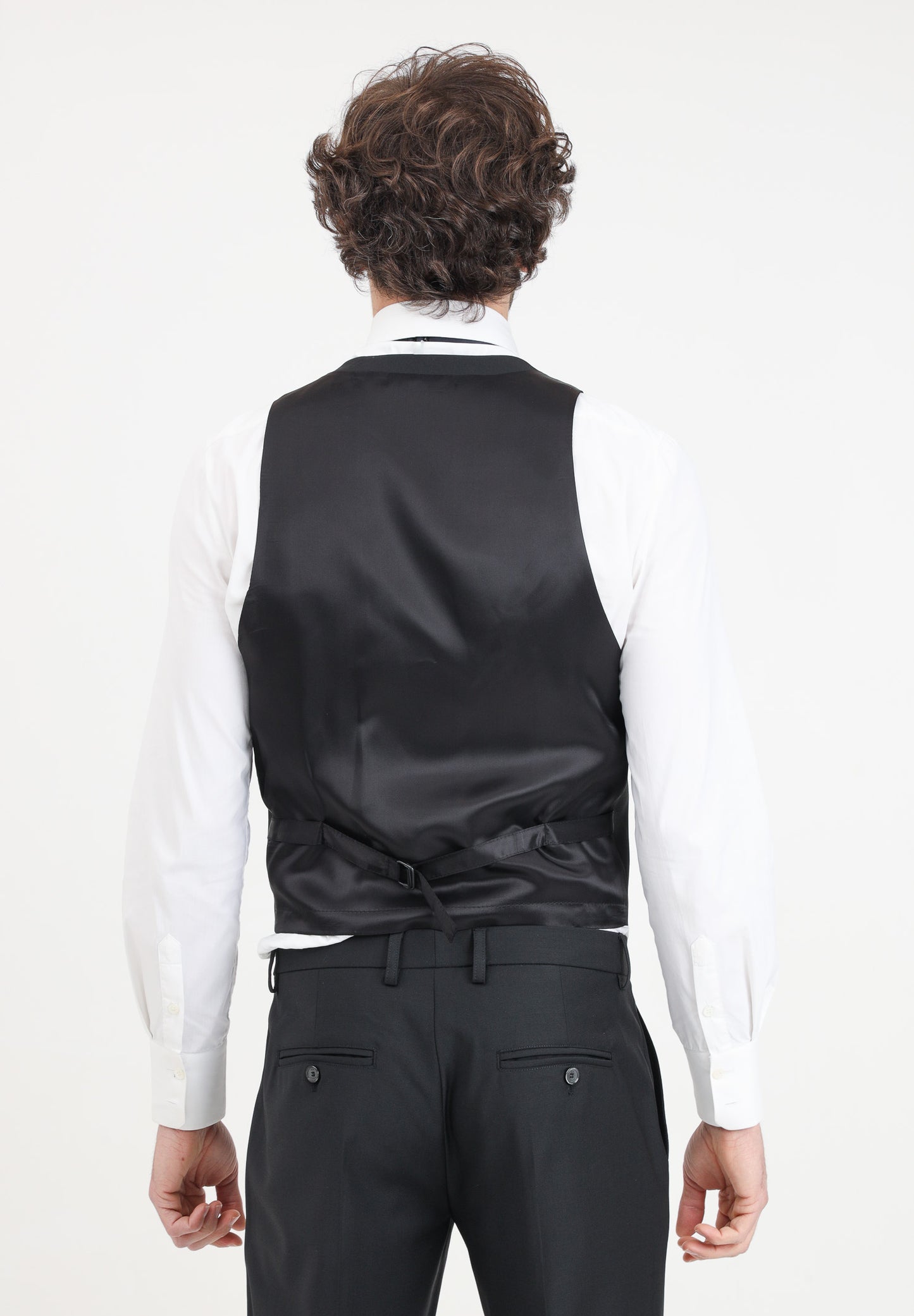 Vest with pockets in stretch wool